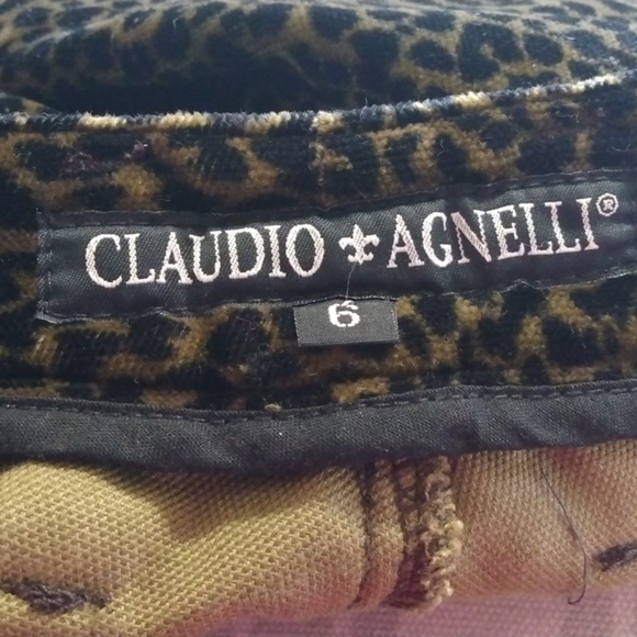 Claudio&Agnelli Leopard Print Velveteen Jeans size 6 - Picture 3 of 6